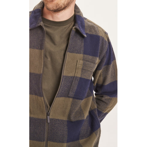 Kiefernkontrolliert schweres Flanell -Overshirt - Hands/Veganer